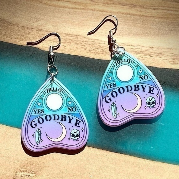 NWT Pink and blue Ouija board earrings - Picture 7 of 9